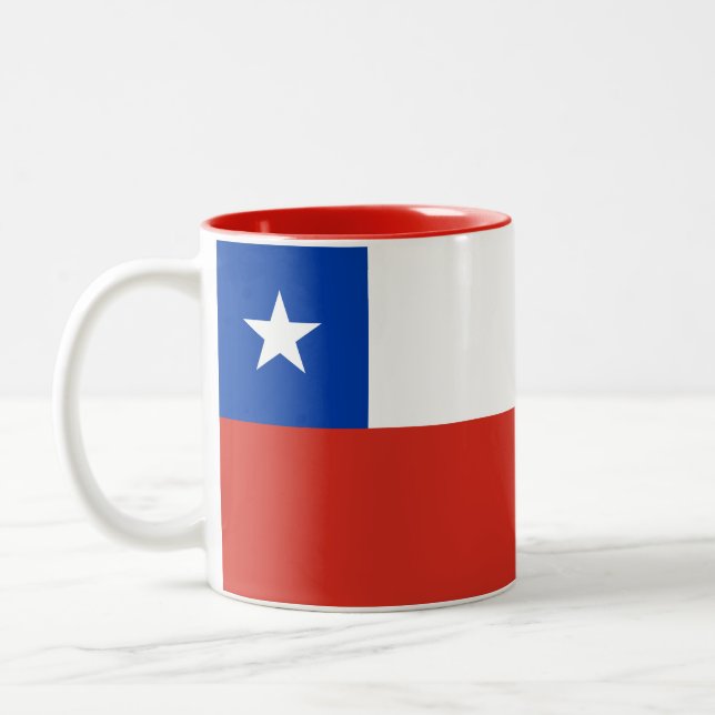 Tasse 2 Couleurs Drapeau du Chili (Gauche)