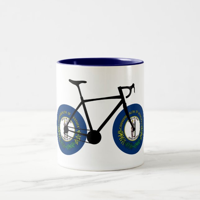 Tasse 2 Couleurs Drapeau du Kentucky à vélo (Centre)