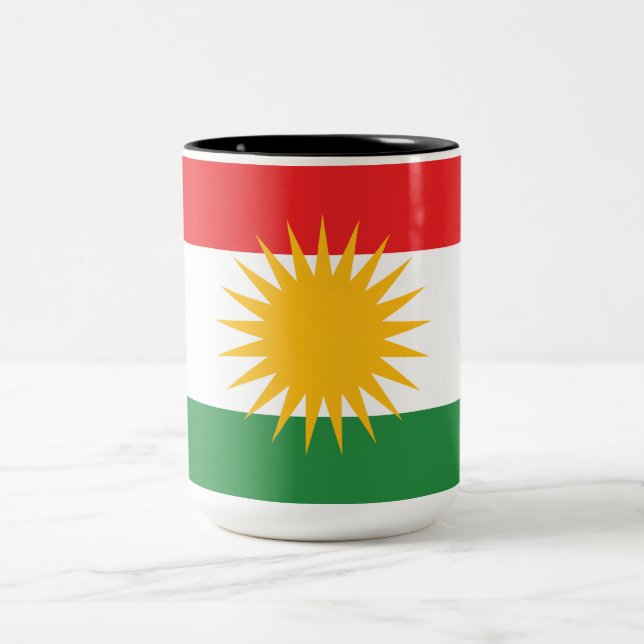 Tasse 2 Couleurs Drapeau du Kurdistan (Centre)