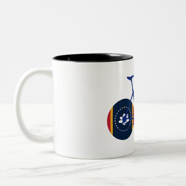 Tasse 2 Couleurs Drapeau du Mississippi à vélo (Gauche)