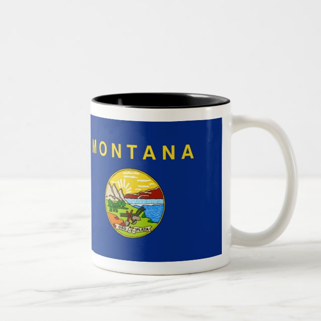 Tasse 2 Couleurs Drapeau du Montana (Droit)