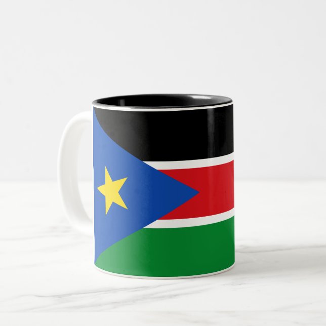 Tasse 2 Couleurs Drapeau du Soudan du Sud (Afrique) (Devant gauche)