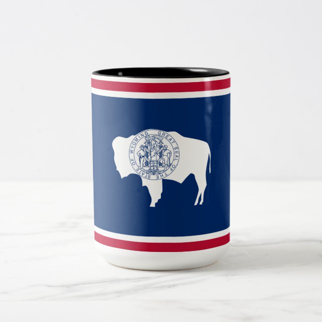 Tasse 2 Couleurs Drapeau du Wyoming (Centre)