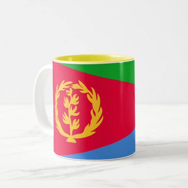 Tasse 2 Couleurs Drapeau Érythrée (Devant gauche)