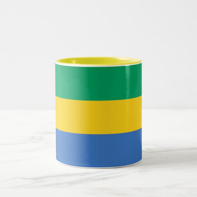 Tasse 2 Couleurs Drapeau Gabon (Centre)