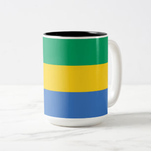Tasse 2 Couleurs Drapeau gabonais (Gabon)