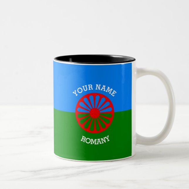 Tasse 2 Couleurs Drapeau gitan bohémien officiel personnalisé de (Droit)