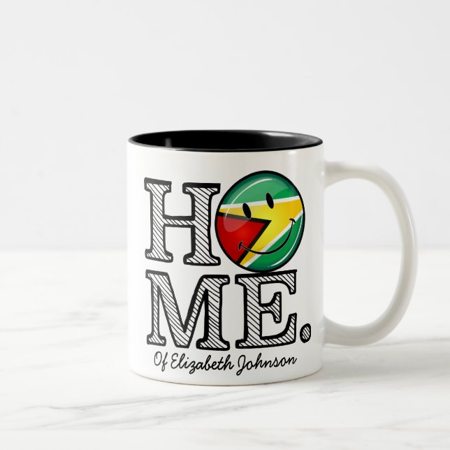 Tasse 2 Couleurs Drapeau Housewarmer de la Guyane (Droit)