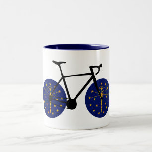 Tasse 2 Couleurs Drapeau Indiana à vélo