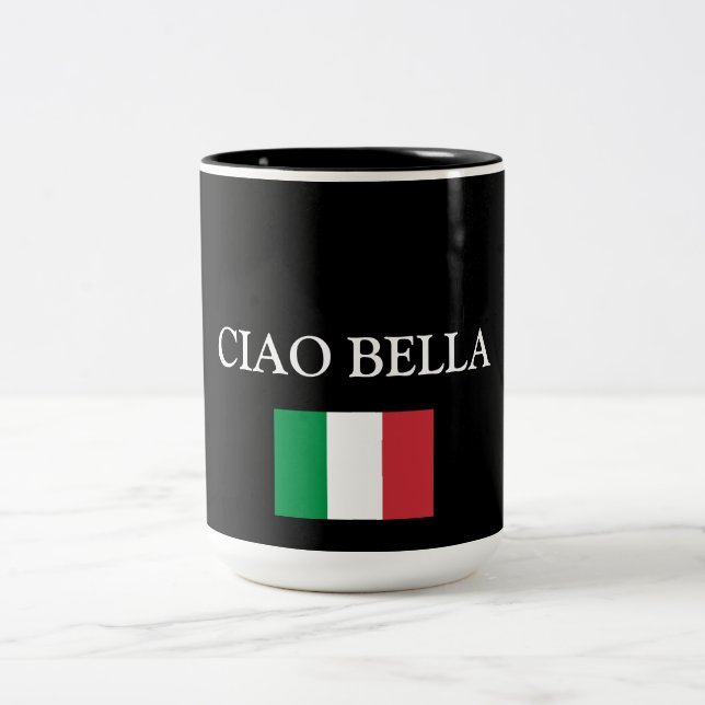TASSE 2 COULEURS DRAPEAU ITALIEN DE CIAO BELLA (Centre)
