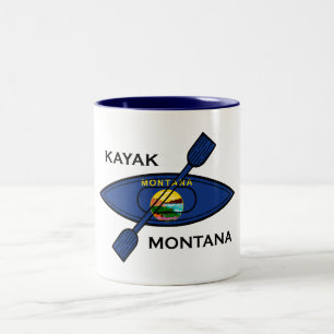 Tasse 2 Couleurs Drapeau Kayak Montana