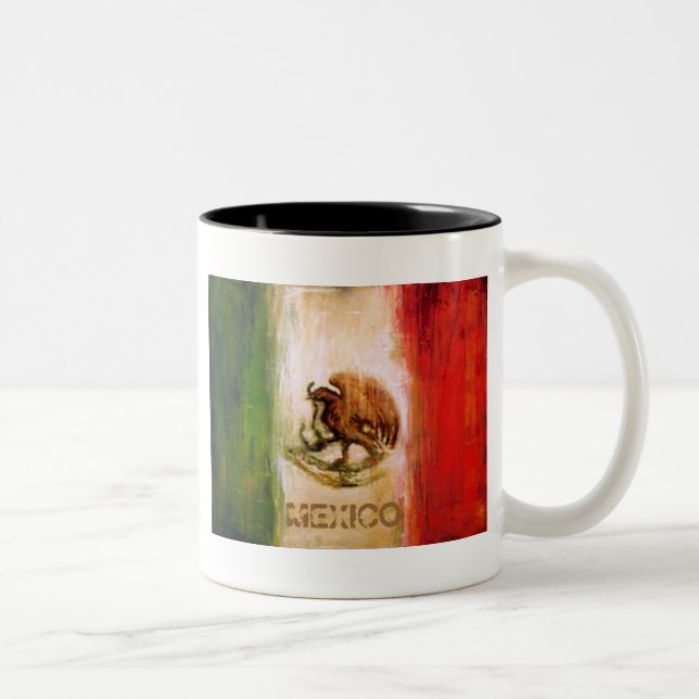 TASSE 2 COULEURS DRAPEAU MEXICAIN - STYLE DU MEXIQUE (Droit)