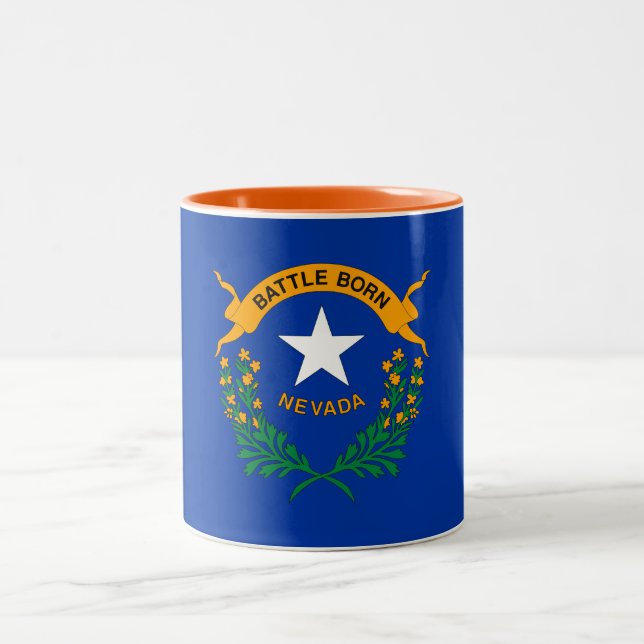 Tasse 2 Couleurs Drapeau national du Nevada (Centre)