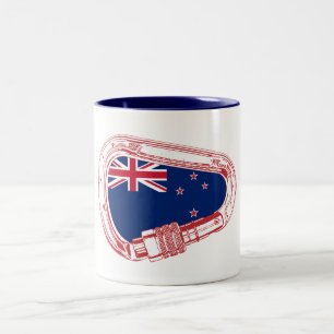 Tasse 2 Couleurs Drapeau néo-zélandais Escalade carabiner