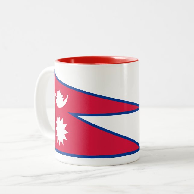 Tasse 2 Couleurs Drapeau népalais (Devant gauche)