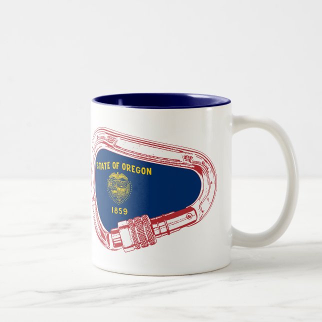 Tasse 2 Couleurs Drapeau Oregon Escalade carabiner (Droit)