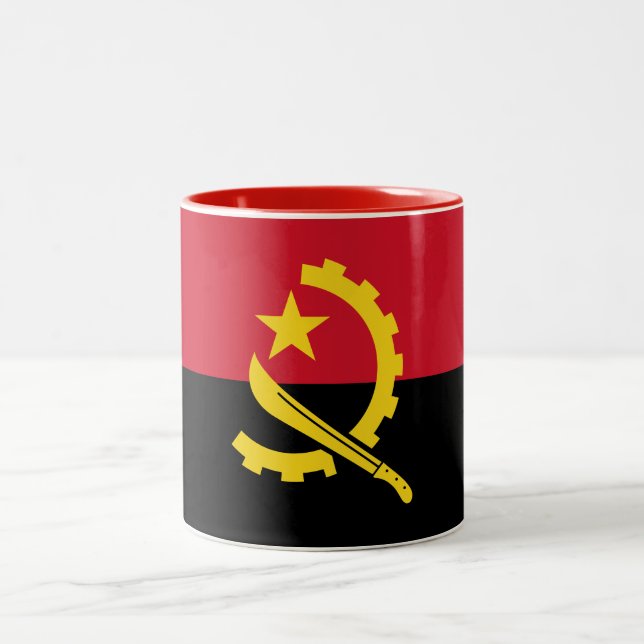 Tasse 2 Couleurs Drapeau patriotique angolais (Centre)