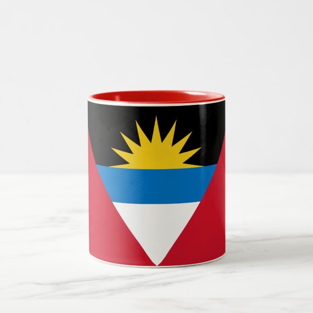 Tasse 2 Couleurs Drapeau patriotique d'Antigua-et-Barbuda (Centre)