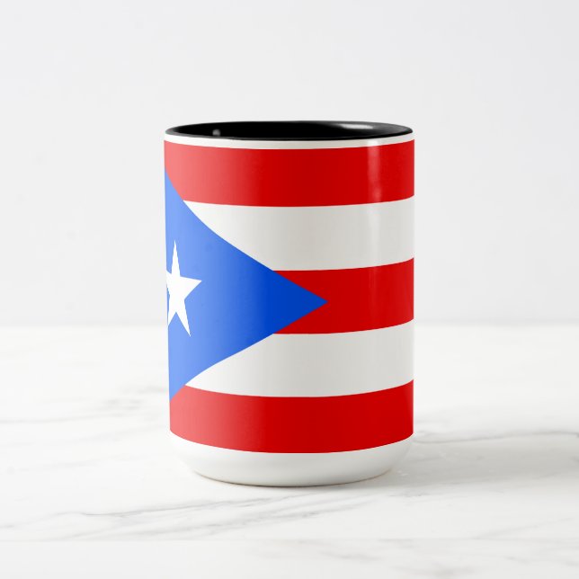 Tasse 2 Couleurs Drapeau portoricain (Porto Rico) (Centre)