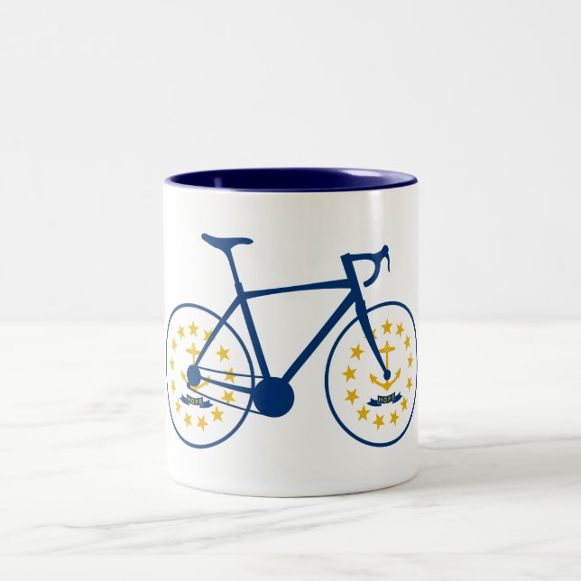 Tasse 2 Couleurs Drapeau Rhode Island à vélo (Centre)