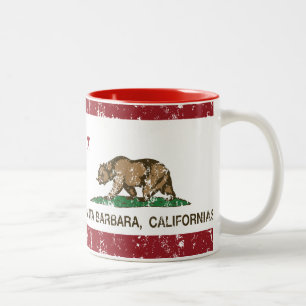 Tasse 2 Couleurs Drapeau Santa Barbara d'état de la Californie