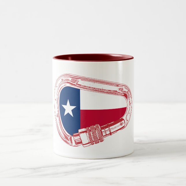 Tasse 2 Couleurs Drapeau Texas Escalade carabiner (Centre)