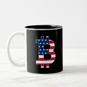 Tasse 2 Couleurs Drapeau Usa Bitcoin-Bitcoin-Cryptomonnaie-Blockcha