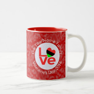 Tasse 2 Couleurs Drapeau USA Cœur Rouge AMOUR