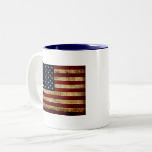 Tasse 2 Couleurs Drapeau USA / Grunged