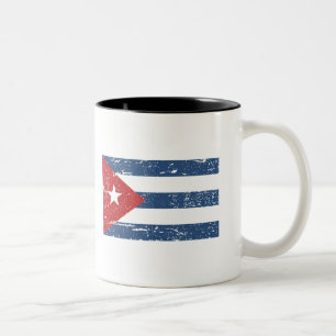 Tasse 2 Couleurs Drapeau vintage du Cuba