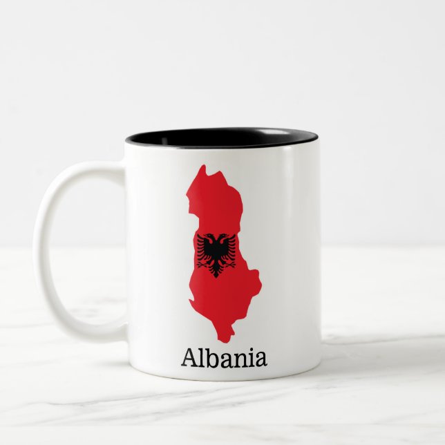 Tasse 2 Couleurs Drapeaux et pays Albanie (Gauche)