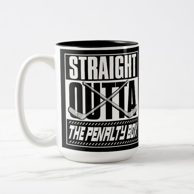 Tasse 2 Couleurs Droit devant la boîte de pénalité Hockey (Gauche)