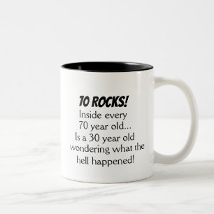 Tasse 2 Couleurs Drôle 70e anniversaire cadeau