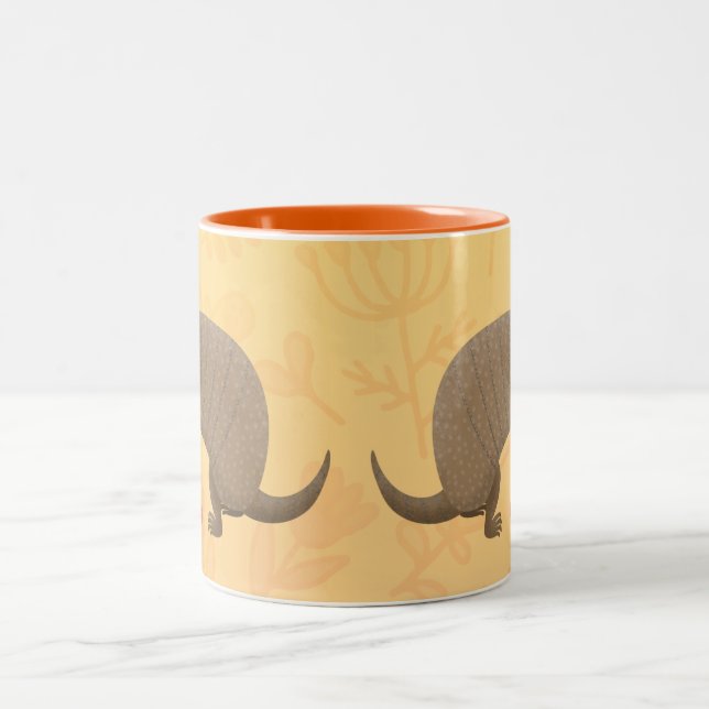 Tasse 2 Couleurs Drôle armadillo joyeux dessin animé (Centre)