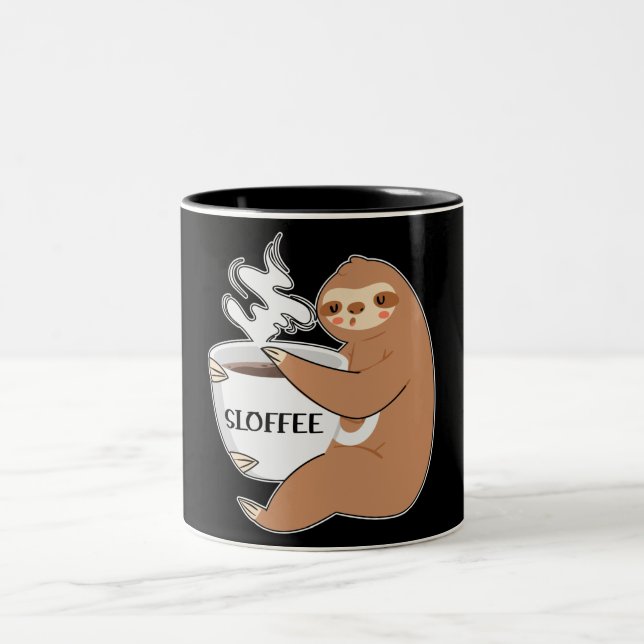 Tasse 2 Couleurs Drôle café fendu/Mug fentes (Centre)