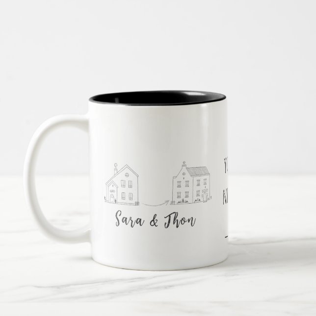 Tasse 2 Couleurs Drôle citations copine longue distance personnalis (Gauche)