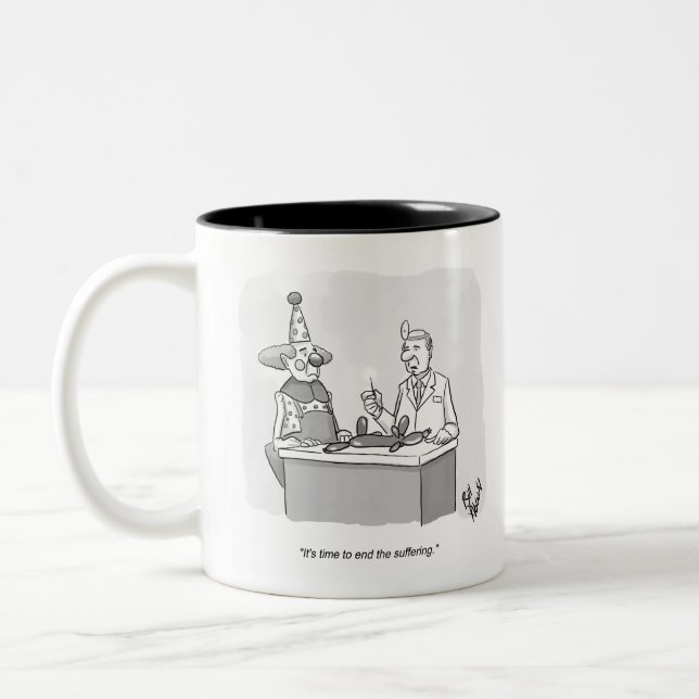 Tasse 2 Couleurs Drôle Clown Balloon Animal vétérinaire dessin (Gauche)