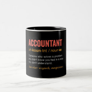 Tasse 2 Couleurs Drôle comptable Définition
