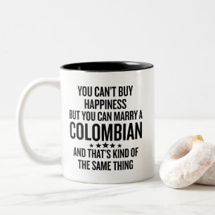 Tasse 2 Couleurs Drôle de Mariage avec une Colombienne