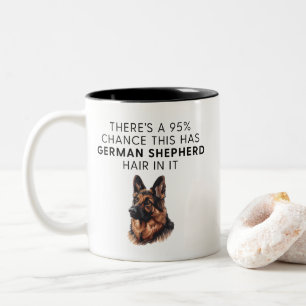 Tasse 2 Couleurs Drôle de poil de chien berger allemand