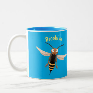 Tasse 2 Couleurs Drôle dessin animé de guêpe à cornet en colère