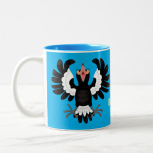 Tasse 2 Couleurs Drôle dessin animé de Magpie australienne