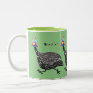 Tasse 2 Couleurs Drôle dessin animé d'oiseau de Guineafowl