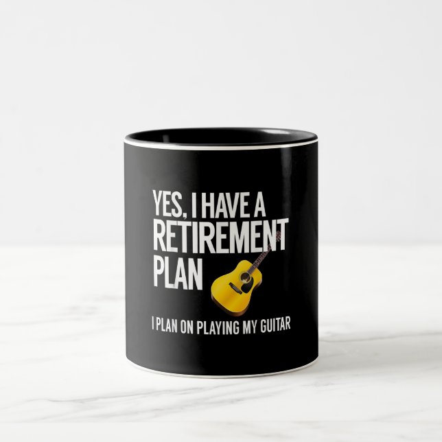 Tasse 2 Couleurs Drôle Guitare Joueur cadeau de retraite (Centre)