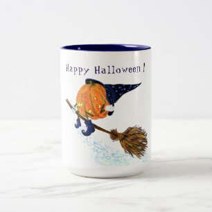 Tasse 2 Couleurs Drôle Halloween Citrouille de sorcière de café d'H