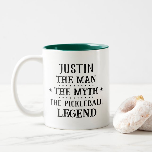 Tasse 2 Couleurs Drôle Homme Mythe Pickleball Légende (Avec donut)