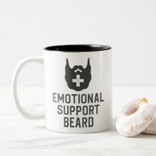 Tasse 2 Couleurs Drôle Homme's Emotional Support Beard Joke Gift