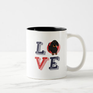 Tasse 2 Couleurs Drôle J'Aime Dachshund J'Aime Mon Chien Puppy Amou