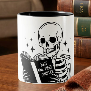 Tasse 2 Couleurs Drôle Juste Un Chapitre de Plus à Lire Squelette