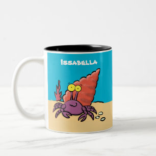 Tasse 2 Couleurs Drôle mignon caricature pourpre crabe ermite